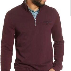 Ted Baker London Curbing Quarter Zip Pullover Sweater XL